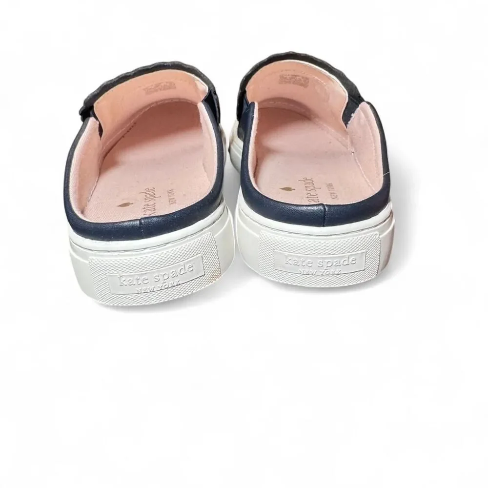 kate spade Navy and Light Pink Slip-On Mules